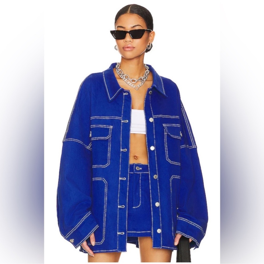 By. Dylan Cooper jacket and skirt set in colbalt